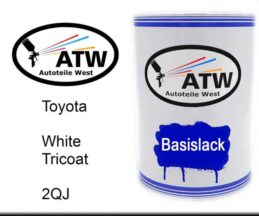 Toyota, White Tricoat, 2QJ: 500ml Lackdose, von ATW Autoteile West.